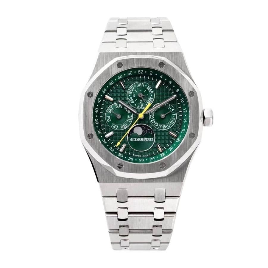 audemars-piguet-royal-oak-offshore-chronograph-green-dial-26574st-oo-26606st-03-multifunctional-series-replica Audemars Piguet Royal Oak Perpetual Calendar 26574ST Green Dial - Image 1