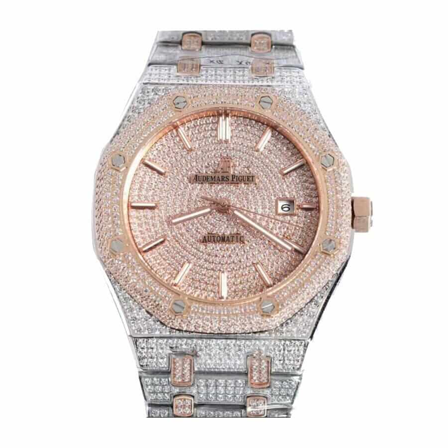 audemars-piguet-royal-oak-selfwinding-15400sr-oo-1220sr-01-iced-out-watch-replica-2 Audemars Piguet Royal Oak Iced Out Yellow Gold 15400SR.OO.1220SR.01 - Image 1