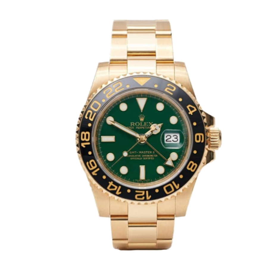 rolex-gmt-green-dial-replica-1 Rolex GMT-Master II 11678LN Yellow Gold Green Dial Oyster - Image 1