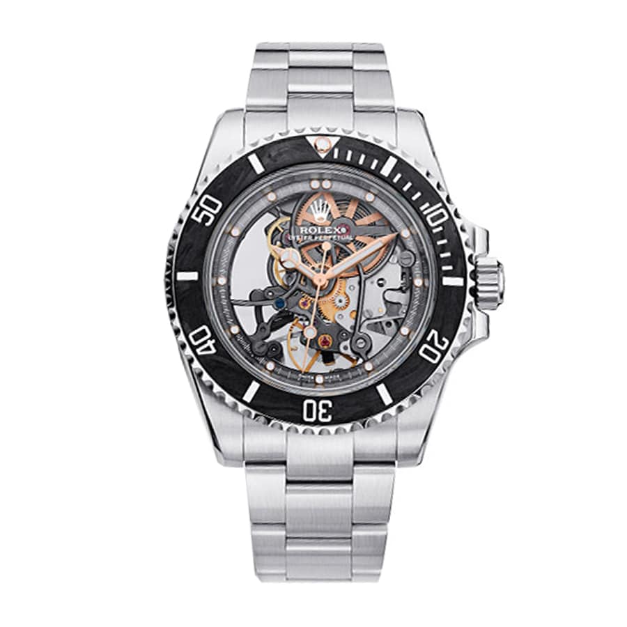 rolex-oyster-perpetual-skeleton-dial-steel-114200-replica Rolex Oyster Submariner Perpetual 114200 Skeleton - Image 1